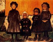 爱德华 蒙克 : Four Girls at Asgardstrand